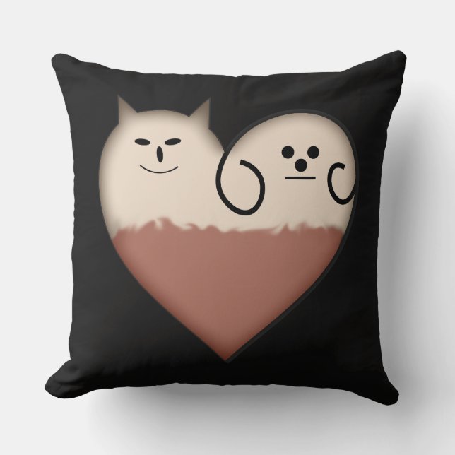 Cute Heart Friends Decorative Throw Pillow (Front)