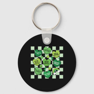 Cute Heart Green Ribbon Mental Health Problems Awa Key Ring