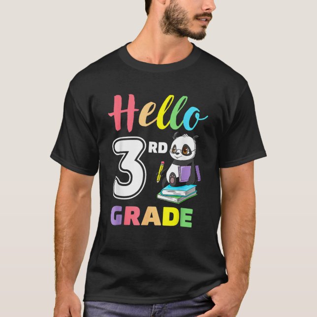 Cute Heart Hello 3rd Grade First Day Back To Schoo T-Shirt (Front)