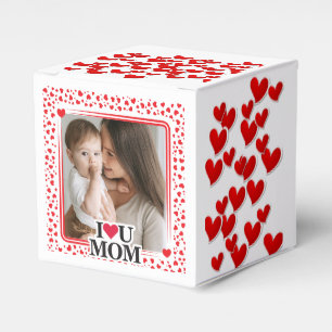 Cute HEART I LOVE YOU MOM Mother's Day Photo Gift Favour Box