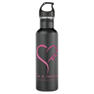Cute Heart I’m A Survivor Breast Cancer Awareness 710 Ml Water Bottle