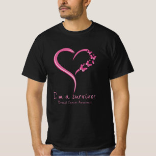 Cute Heart I’m A Survivor Breast Cancer Awareness T-Shirt