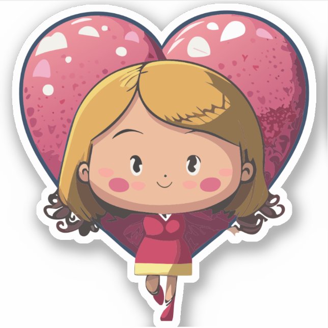 Cute Heart Kids Cartoon Charactor (Front)