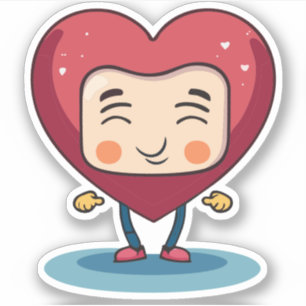 Cute Heart Kids Cartoon Charactor