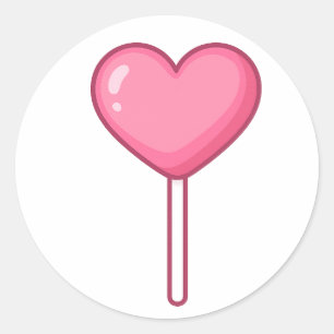 Cute Heart Lollipop – Kawaii Candy Sticker