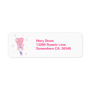 Cute Heart Lollipop Return Address Label