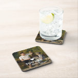 Cute HEART LOVE YOU DAD Photo Names Coaster<br><div class="desc">Cute HEART LOVE YOU DAD Photo Names Coasters features your favourite photo with the text "(love heart) you Dad" in modern white script with your names below. Personalise by editing the text in the text box provided and adding your own picture. Perfect for Christmas, birthday and Father's Day gifts. Designed...</div>