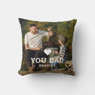 Cute HEART LOVE YOU DAD Photo Names Cushion
