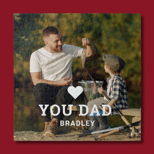 Cute HEART LOVE YOU DAD Photo Names Jigsaw Puzzle