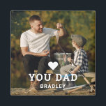 Cute HEART LOVE YOU DAD Photo Names Magnet<br><div class="desc">Cute HEART LOVE YOU DAD Photo Names Magnet features your favourite photo with the text "(love heart) you Dad" in modern white script with your names below. Personalise by editing the text in the text box provided and adding your own picture. Perfect for Christmas, birthday and Father's Day gifts. Designed...</div>