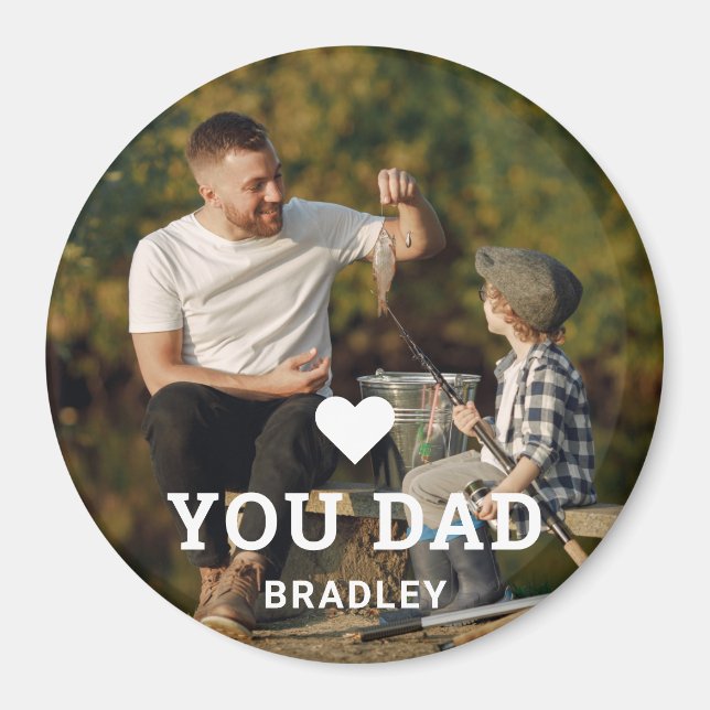 Cute HEART LOVE YOU DAD Photo Names Magnet (Front)