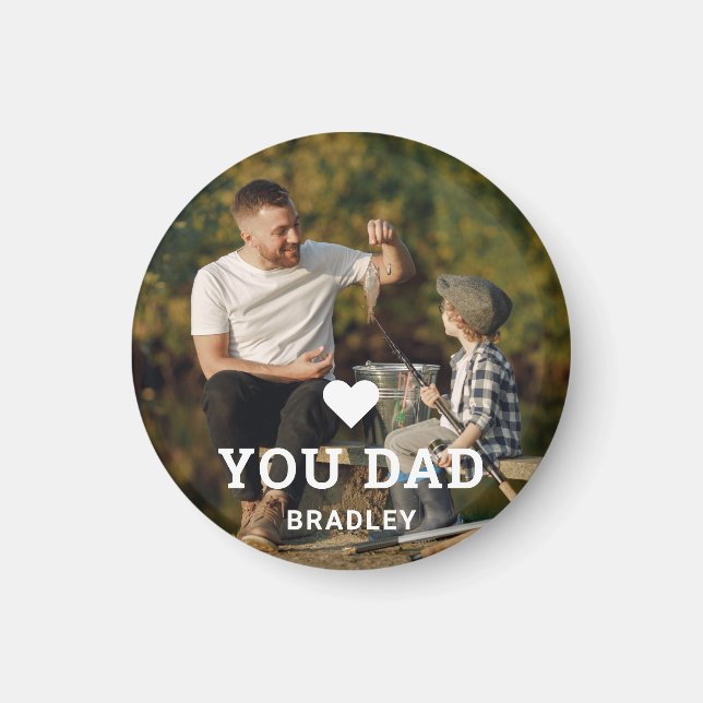 Cute HEART LOVE YOU DAD Photo Names Magnet (Front)