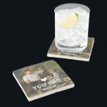 Cute HEART LOVE YOU DAD Photo Names Stone Coaster<br><div class="desc">Cute HEART LOVE YOU DAD Photo Names Coasters features your favourite photo with the text "(love heart) you Dad" in modern white script with your names below. Personalise by editing the text in the text box provided and adding your own picture. Perfect for Christmas, birthday and Father's Day gifts. Designed...</div>
