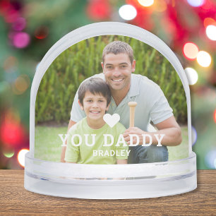 Cute HEART LOVE YOU DADDY Father's Day Photo Snowglobe