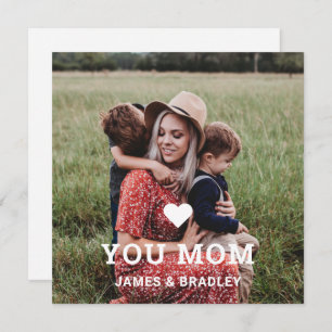 Cute HEART LOVE YOU MOM Birthday Card