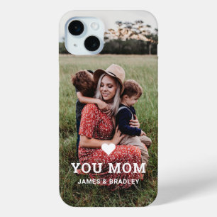Cute HEART LOVE YOU MOM Mother's Day Photo iPhone 15 Mini Case