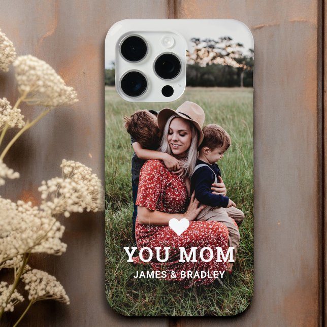 Cute HEART LOVE YOU MOM Mother's Day Photo Case-Mate iPhone Case (Creator Uploaded)