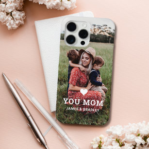 Cute HEART LOVE YOU MOM Mother's Day Photo iPhone 15 Pro Max Case