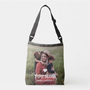 Cute HEART LOVE YOU MOM Mother's Day Photo Crossbody Bag