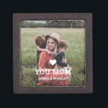 Cute HEART LOVE YOU MOM Mother's Day Photo Gift Box<br><div class="desc">Cute Heart Love You Mum Mother's Day Photo Gift Box features your favourite photo with the text "(love heart) you Mum" in modern white script with your names below. Personalise by editing the text in the text box provided and adding your own picture. Designed by ©Evco Studio www.zazzle.com/store/evcostudio</div>