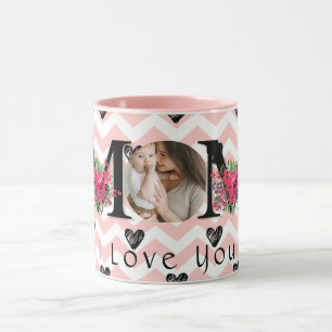 Cute HEART LOVE YOU MOM Mother's Day Photo Mug