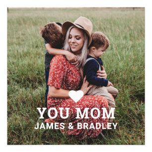 Cute HEART LOVE YOU MOM Mother's Day Photo Print
