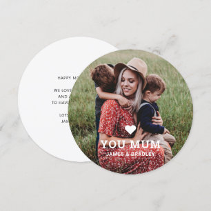 Cute HEART LOVE YOU MUM Mother's Day Photo Card
