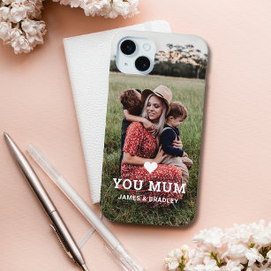Cute HEART LOVE YOU MUM Mother's Day Photo iPhone 15 Mini Case