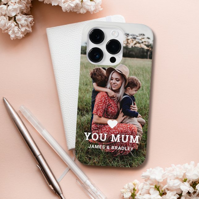 Cute HEART LOVE YOU MUM Mother's Day Photo Case-Mate iPhone Case (Creator Uploaded)