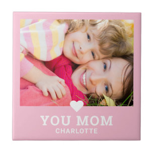 Cute Heart Love You Mum Mother's Day Photo Ceramic Tile