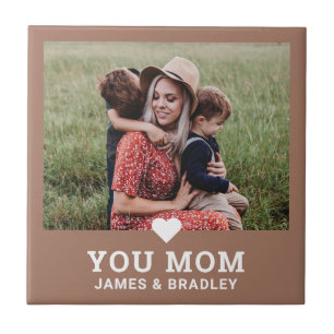 Cute Heart Love You Mum Mother's Day Photo Ceramic Tile