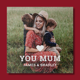 Cute Heart Love You Mum Mother's Day Photo Jigsaw Puzzle