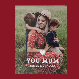 Cute Heart Love You Mum Mother's Day Photo Jigsaw Puzzle