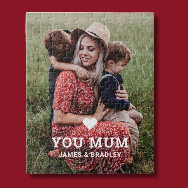 Cute Heart Love You Mum Mother's Day Photo Jigsaw Puzzle (Creator Uploaded)