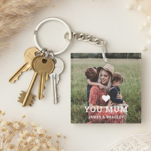 Cute HEART LOVE YOU MUM Mother's Day Photo Key Ring
