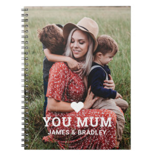 Cute Heart Love You Mum Mother's Day Photo Notebook
