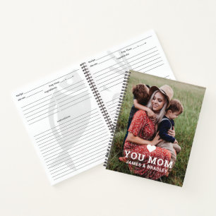 Cute Heart Love You Mum Mother's Day Photo Notebook