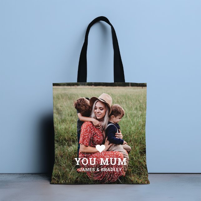Cute HEART LOVE YOU MUM Mother's Day Photo Tote Bag (Creator Uploaded)