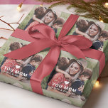 Cute Heart Love You Mum Mother's Day Photo Wrapping Paper<br><div class="desc">Cute Heart Love You Mum Mother's Day Photo Wrapping Paper features your favourite photo with the text "love you mum" in modern white script with a heart and your names below. Perfect gift for mum for Mother's Day,  Birthday,  Christmas,  holidays and more. Designed by ©2022 Evco Studio www.zazzle.com/store/evcostudio</div>