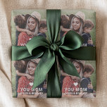 Cute Heart Love You Mum Mother's Day Photo Wrapping Paper<br><div class="desc">Cute Heart Love You Mum Mother's Day Photo Wrapping Paper features your favourite photo with the text "love you mum" in modern white script with a heart and your names below. Perfect gift for mum for Mother's Day,  Birthday,  Christmas,  holidays and more. Designed by ©2022 Evco Studio www.zazzle.com/store/evcostudio</div>