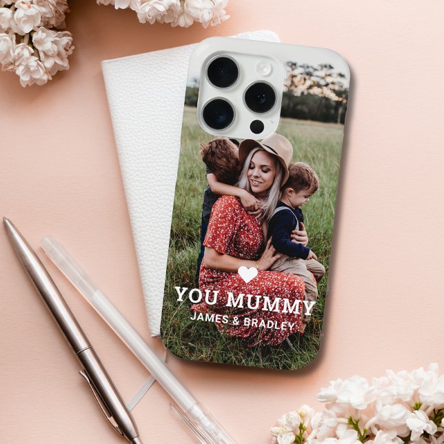 Cute HEART LOVE YOU MUMMY Mother's Day Photo Case-Mate iPhone Case (Creator Uploaded)