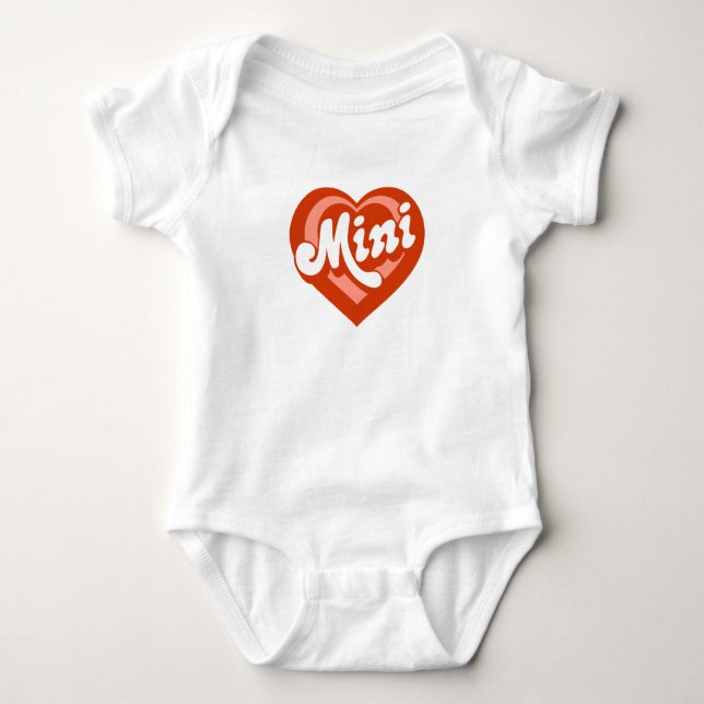 Cute Heart Mama Mini Mother Daughter Baby Bodysuit (Front)
