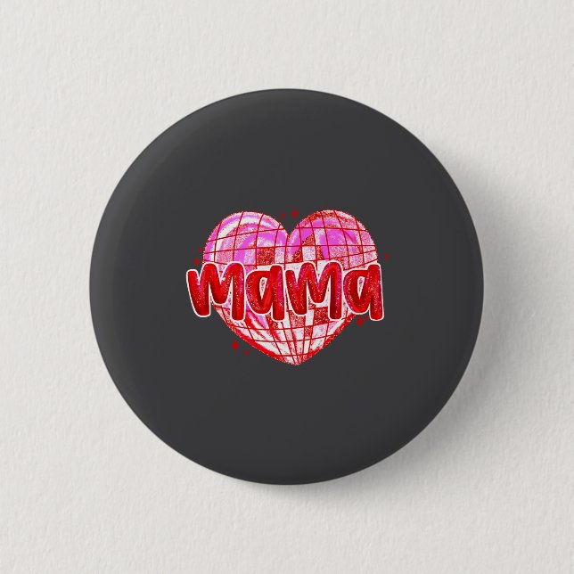 Cute Heart Mama Valentines Day Mom Wife  6 Cm Round Badge (Front)