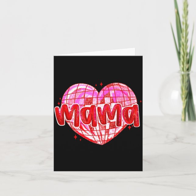 Cute Heart Mama Valentines Day Mom Wife  Card (Front)