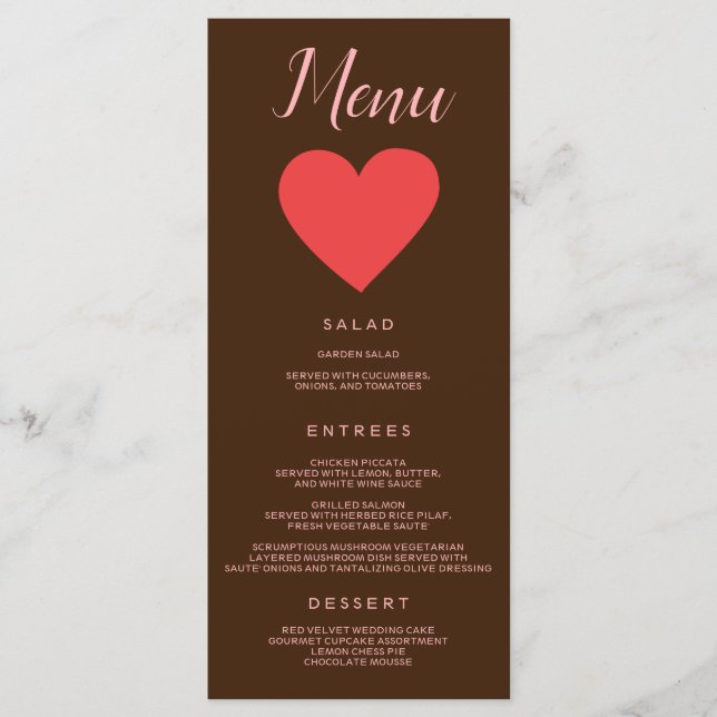 Cute Heart Menu (Front)