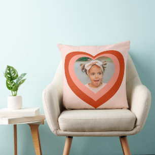 Cute Heart Mother's Day Custom Photo Cushion