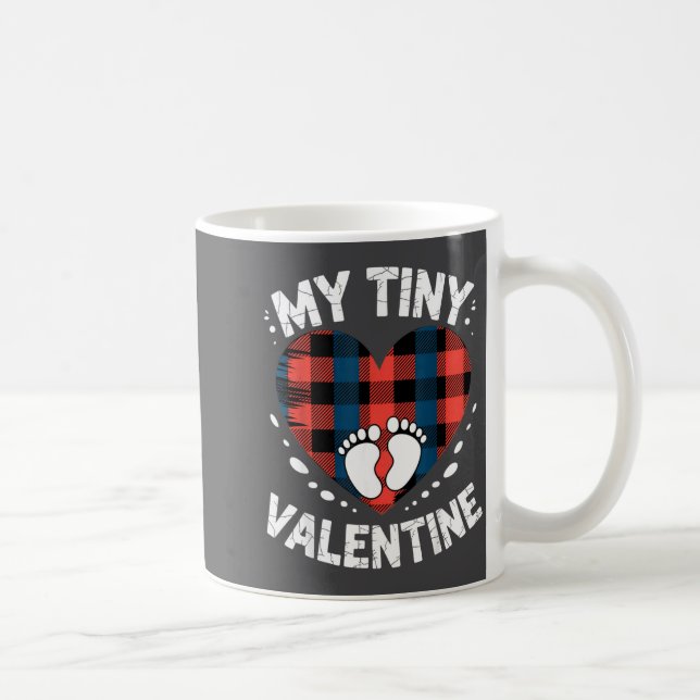 Cute Heart My Tiny Valentine Pregnancy Announcemen Coffee Mug (Right)