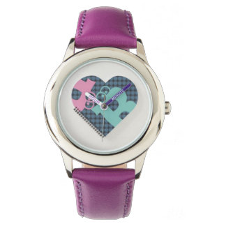 Cute Heart Notebook Blue Pink Purple RibbonMODERN  Watch