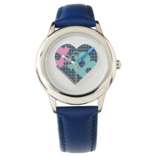 Cute Heart Notebook Colour Blue Number Pink MODERN Watch