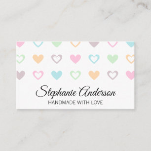 Cute Heart Pattern Business Card